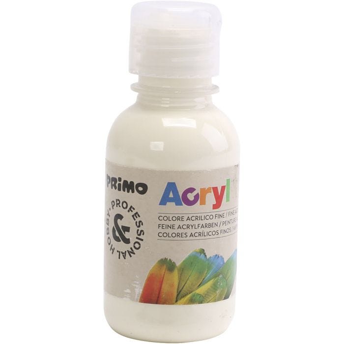 PRIMO luksus acrylmaling, elfenben, 125 ml/ 1 fl.