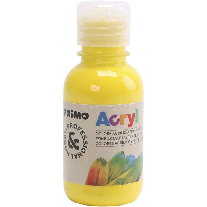PRIMO luksus acrylmaling, primær gul, 125 ml/ 1 fl.