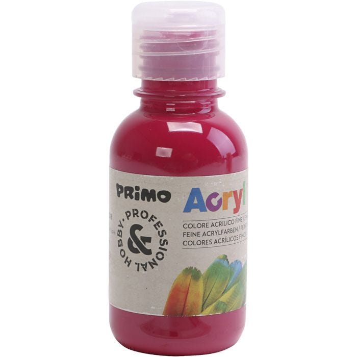 PRIMO luksus acrylmaling, primær rød, 125 ml/ 1 fl.