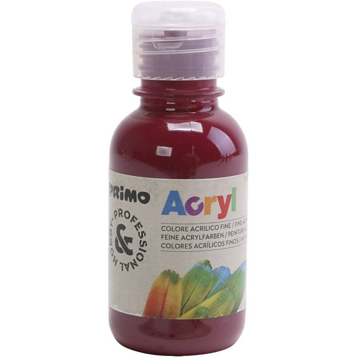 PRIMO luksus acrylmaling, bordeaux, 125 ml/ 1 fl.