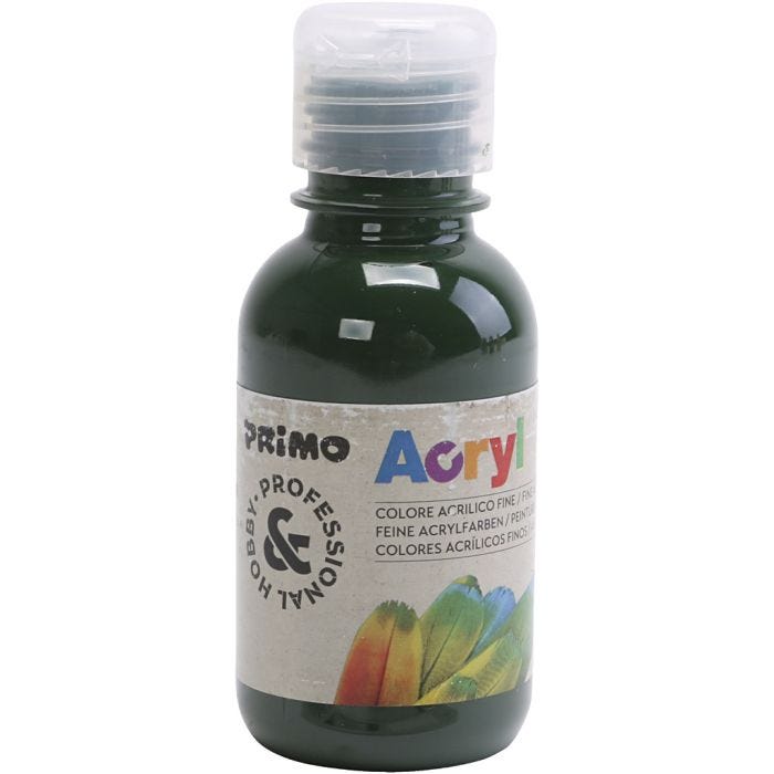 PRIMO luksus acrylmaling, mørk grønn, 125 ml/ 1 fl.