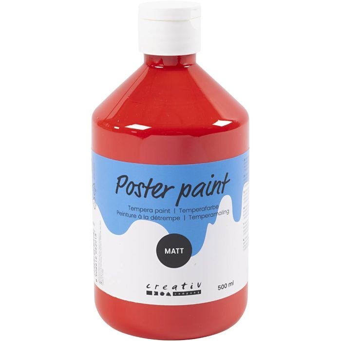 Temperamaling Matt, rød, 500 ml/ 1 fl.