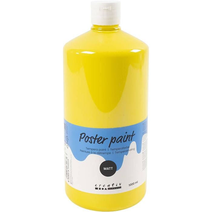 Temperamaling Matt, primær gul, 1000 ml/ 1 fl.