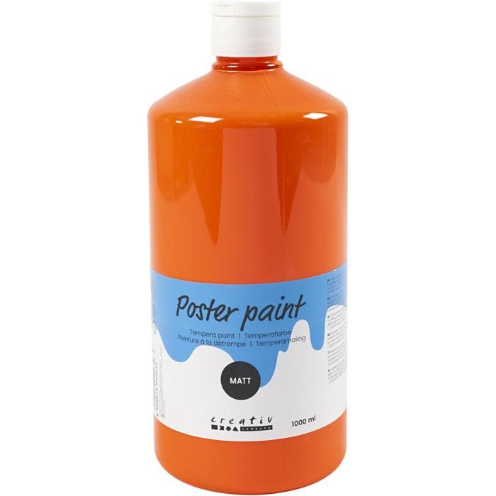 Temperamaling Matt, orange, 1000 ml/ 1 fl.