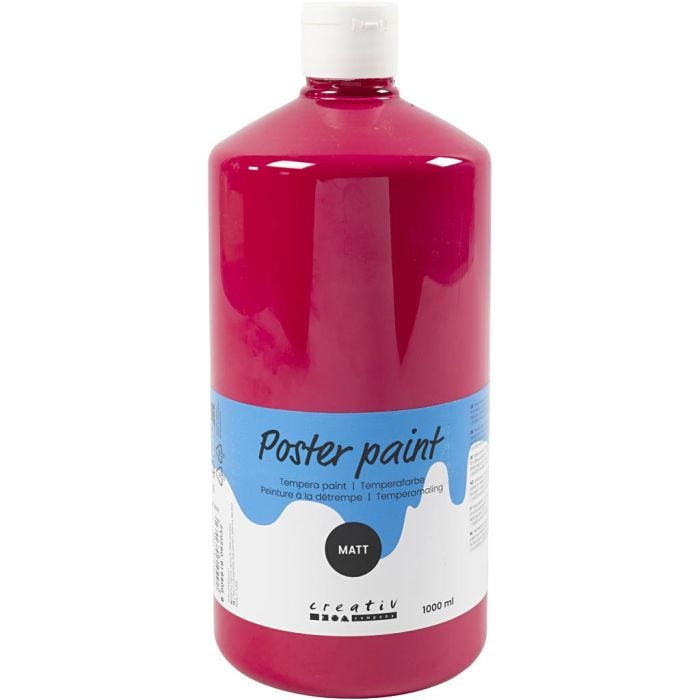 Temperamaling Matt, primær rød, 1000 ml/ 1 fl.