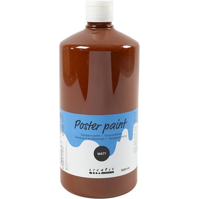 Temperamaling Matt, brun, 1000 ml/ 1 fl.