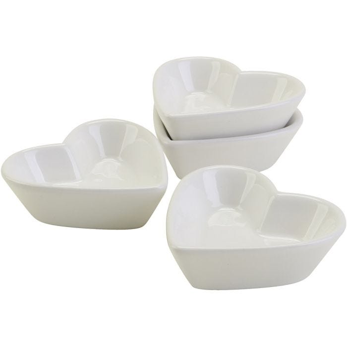 Hjerteformede skåler, dia. 8 cm, 12 stk./ 1 pk.