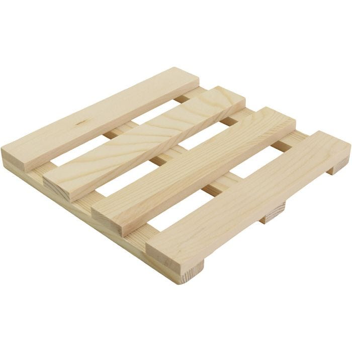 Gryteunderlag i tre, H: 1,5 cm, L: 15 cm, B: 15 cm, str. 15x15 cm, 12 stk./ 1 pk.