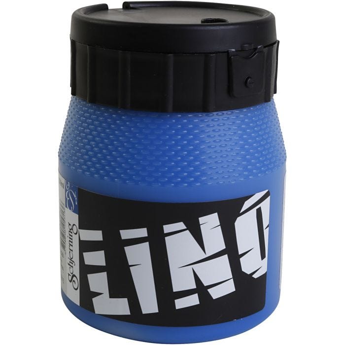 Linoleumsmaling, blå, 250 ml/ 1 boks