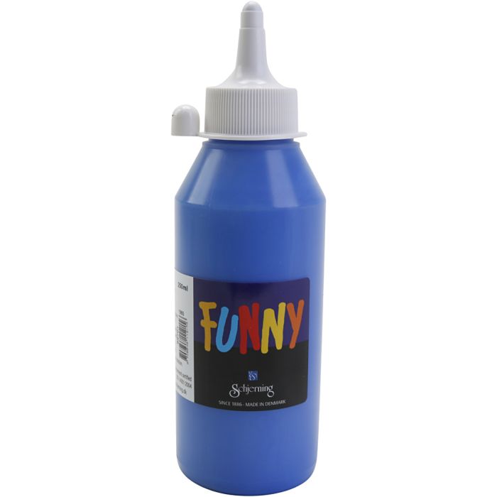 Funny vinduesmaling, brilliant blå, 250 ml/ 1 fl.
