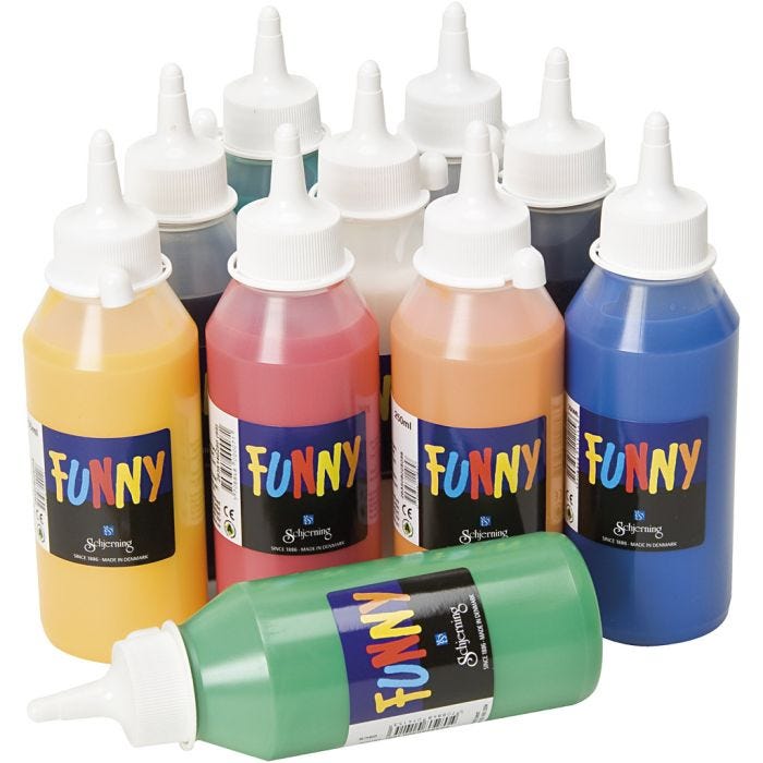 Funny vinduesmaling, 10x250 ml/ 1 pk.