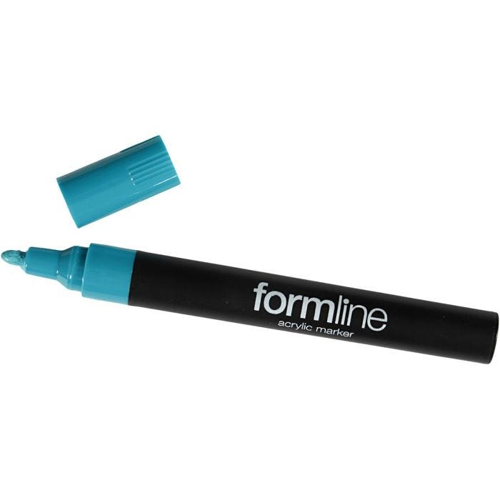 formline akryltusj, strek 2.5 mm, turkis, 1 stk.