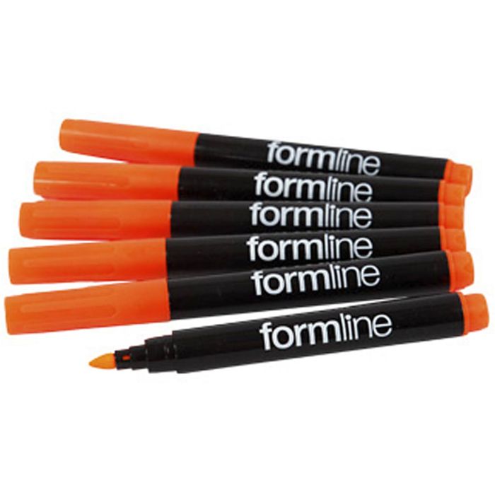 Formline tekstiltusjer, strek 2-3 mm, orange, 6 stk./ 1 pk.