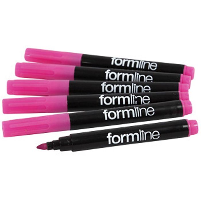 Formline tekstiltusjer, strek 2-3 mm, pink, 6 stk./ 1 pk.