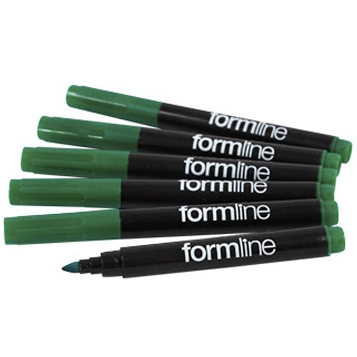 Formline tekstiltusjer, strek 2-3 mm, grønn, 6 stk./ 1 pk.