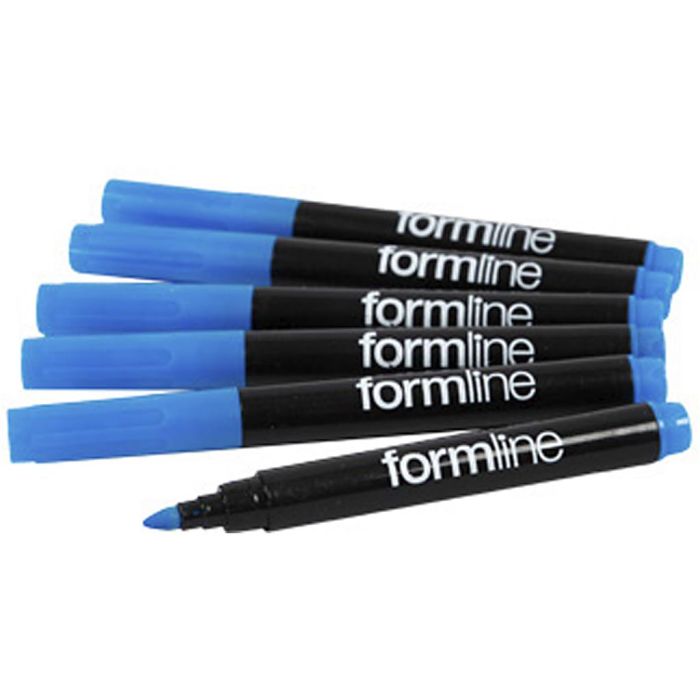 Formline tekstiltusjer, strek 2-3 mm, lys blå, 6 stk./ 1 pk.