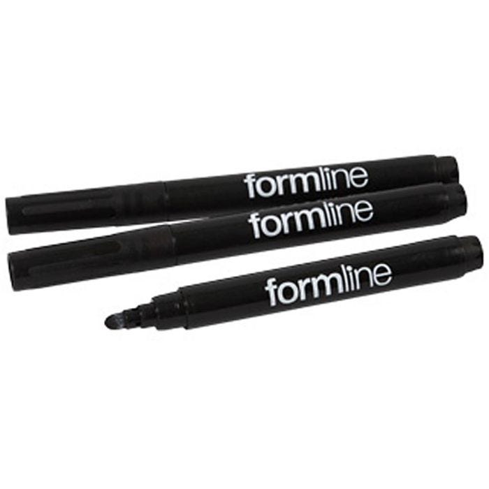 Formline tekstiltusjer, strek 4-5 mm, svart, 3 stk./ 1 pk.