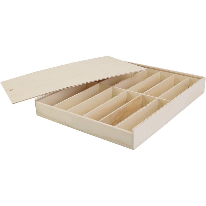 Trekasse med lokk, str. 29x37x5 cm, 1 stk.