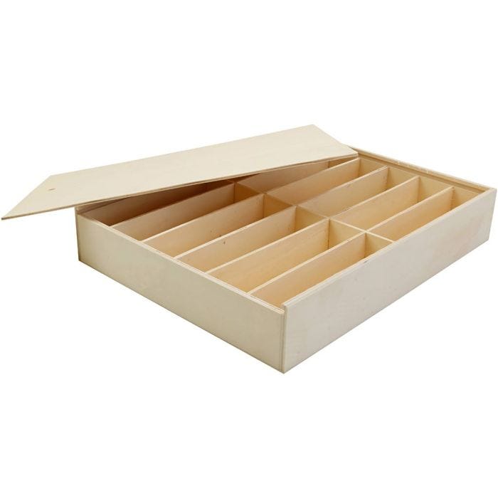 Trekasse med lokk, str. 29x37x6,5 cm, 1 stk.