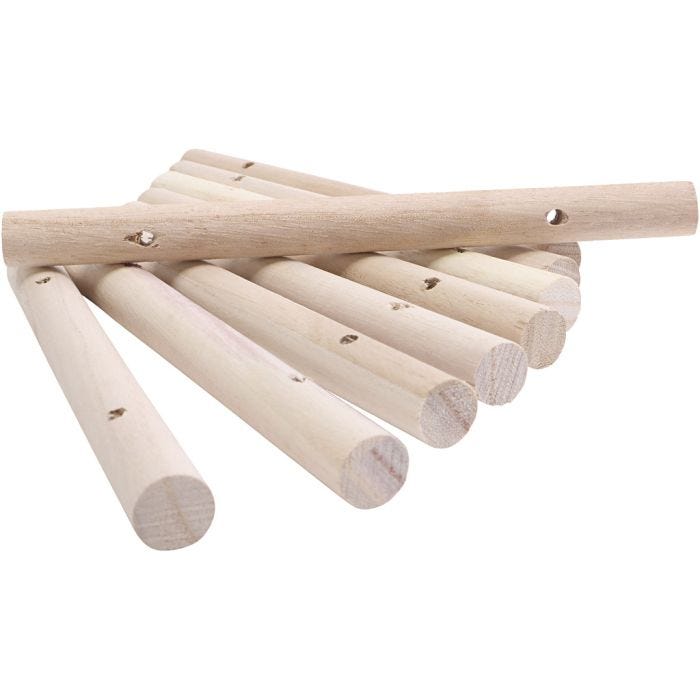 Trestaver til gryteunderlag, dia. 14-15 mm, str. 18 cm, hullstr. 4 mm, 108 stk./ 1 pk.