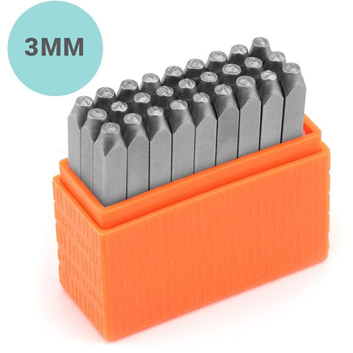 Pregestempler, Små bokstaver, str. 3 mm, Skrifttype: Sans Serif , 27 stk./ 1 sett