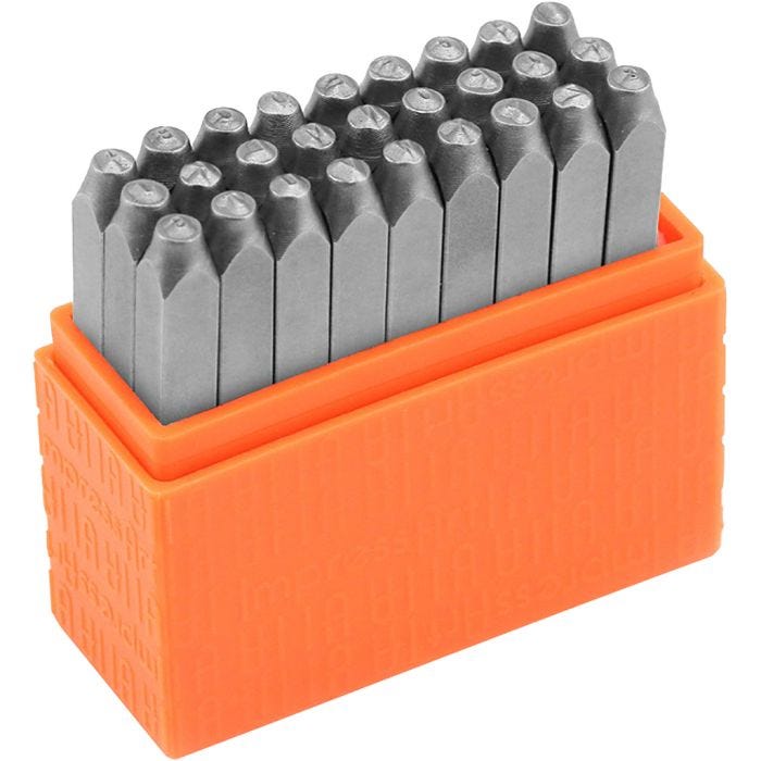 Pregestempler, Store bokstaver, str. 3 mm, Skrifttype: Sans Serif , 27 stk./ 1 sett