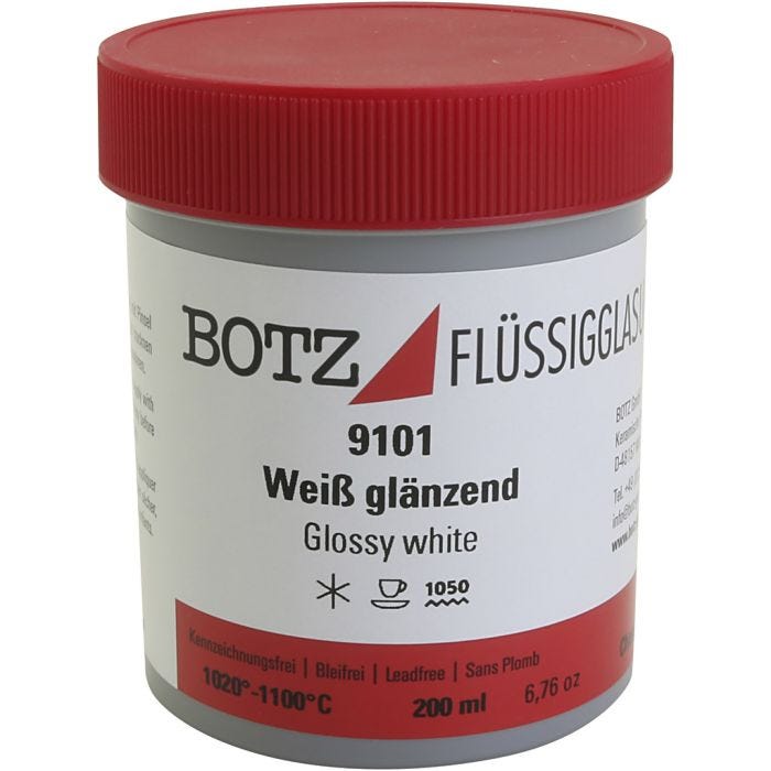 Glasur til leire, hvit, 200 ml/ 1 boks