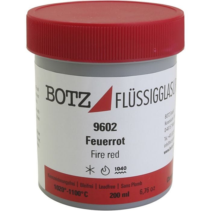 Glasur til leire, rød, 200 ml/ 1 boks