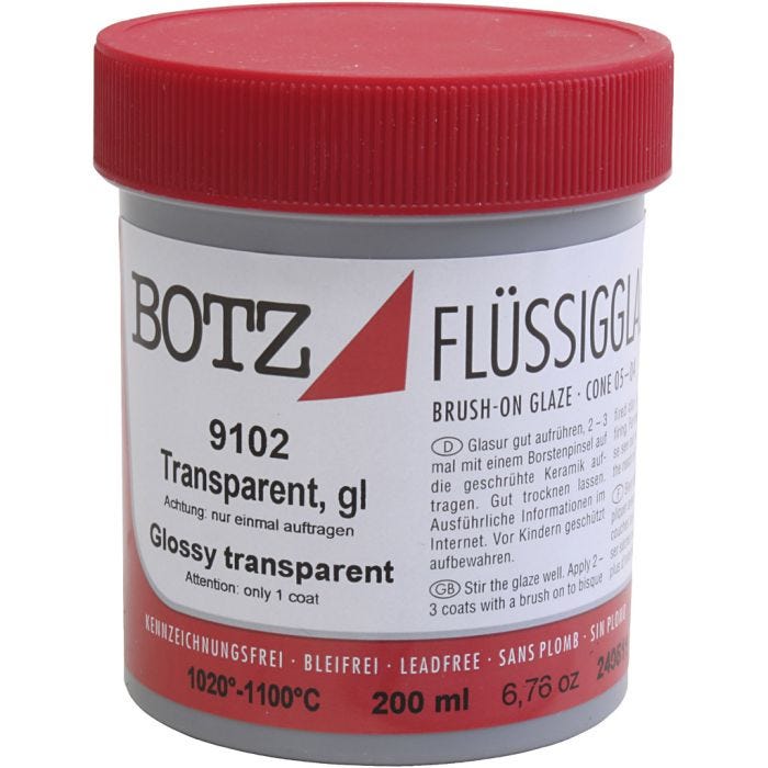 Glasur til leire, transparent, 200 ml/ 1 boks
