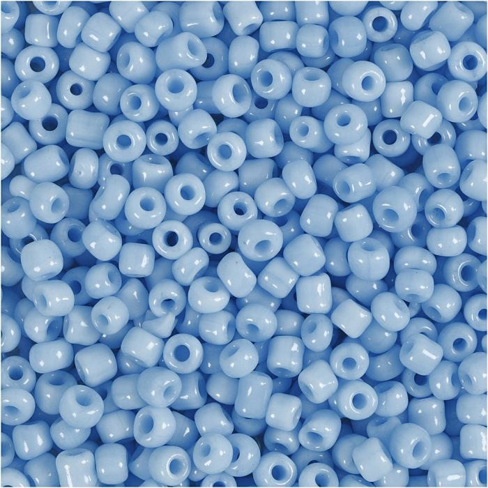 Rocaillesperler, dia. 3 mm, str. 8/0, hullstr. 0,6-1,0 mm, turkis, 25 g/ 1 pk.