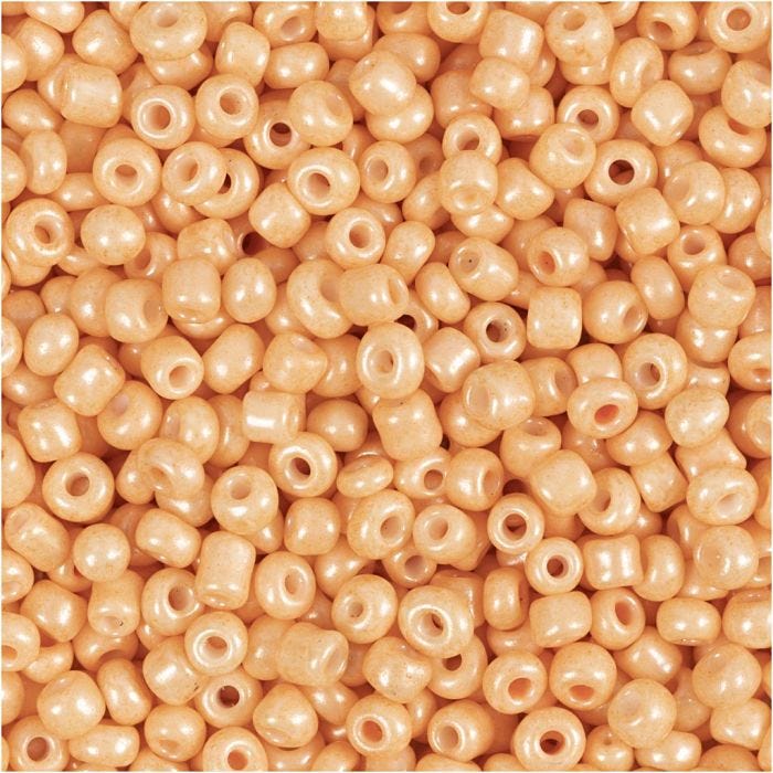 Rocaillesperler, dia. 3 mm, str. 8/0, hullstr. 0,6-1,0 mm, peach, 25 g/ 1 pk.