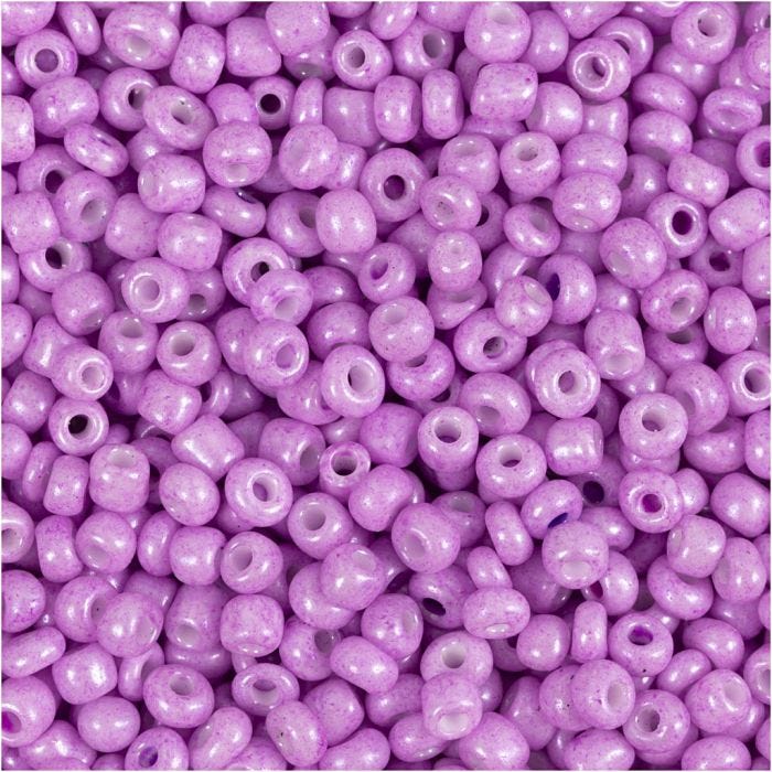 Rocaillesperler, dia. 3 mm, str. 8/0, hullstr. 0,6-1,0 mm, myk rosa, 25 g/ 1 pk.