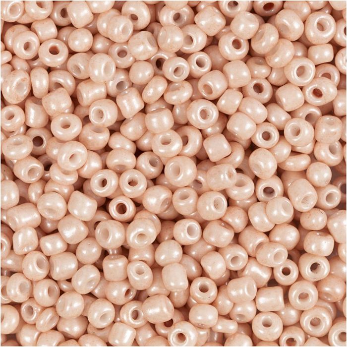 Rocaillesperler, dia. 3 mm, str. 8/0, hullstr. 0,6-1,0 mm, støvete rosa, 25 g/ 1 pk.