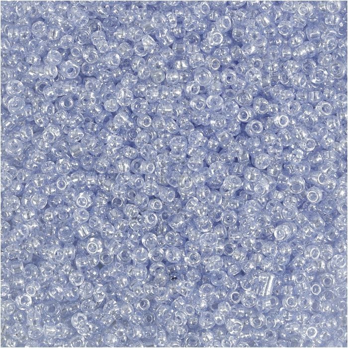 Rocaillesperler, dia. 1,7 mm, str. 15/0, hullstr. 0,5-0,8 mm, lys blå, 25 g/ 1 pk.