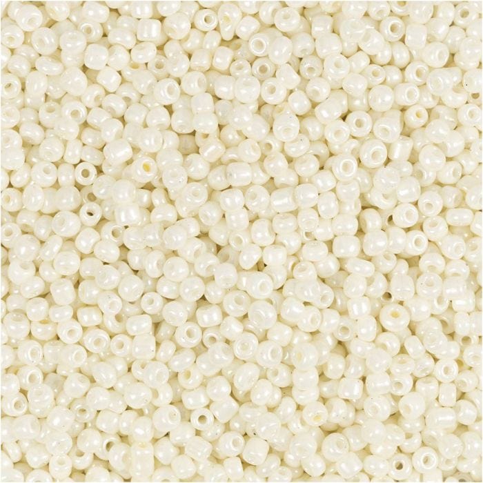 Rocaillesperler, dia. 1,7 mm, str. 15/0, hullstr. 0,5-0,8 mm, perlemor, 25 g/ 1 pk.