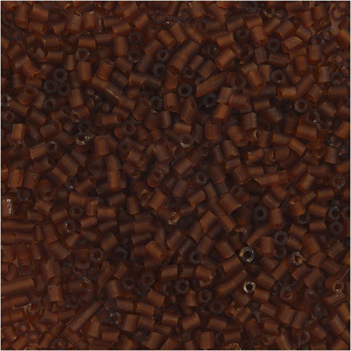 Rocaiperler 2-cut, dia. 1,7 mm, str. 15/0, hullstr. 0,5 mm, brun, 25 g/ 1 pk.
