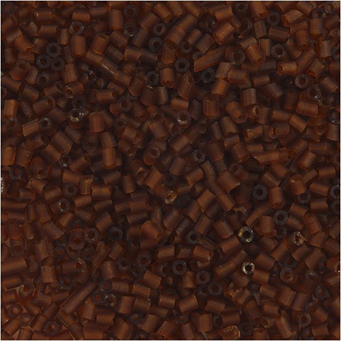 Rocaiperler 2-cut, dia. 1,7 mm, str. 15/0, hullstr. 0,5 mm, brun, 500 g/ 1 pose
