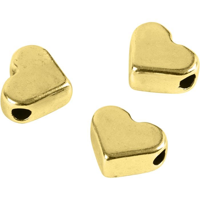 Leddperle, str. 5,5x7 mm, hullstr. 1 mm, forgylt, 3 stk./ 1 pk.