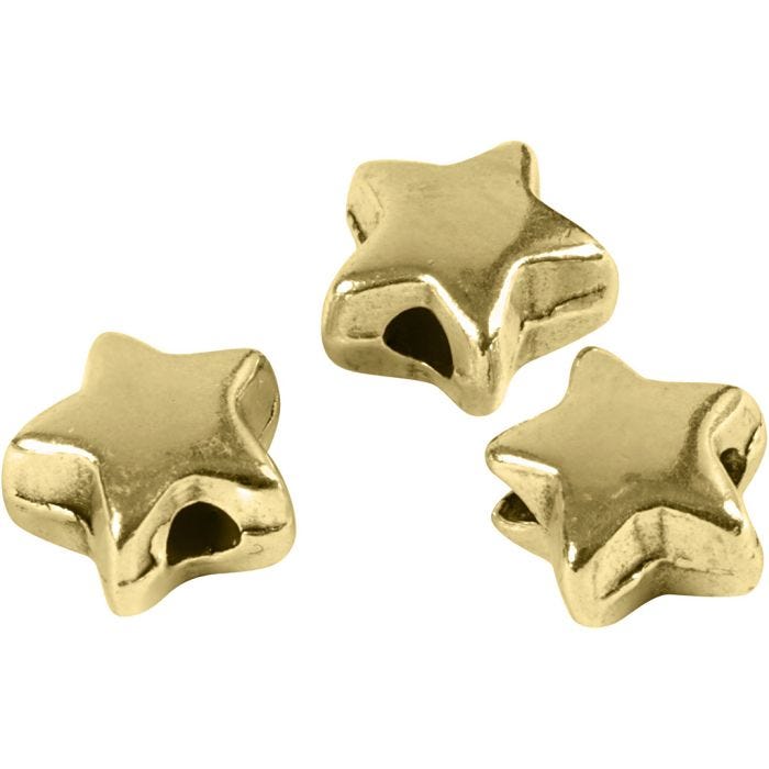 Leddperle, str. 5,5x5,5 mm, hullstr. 1 mm, forgylt, 3 stk./ 1 pk.