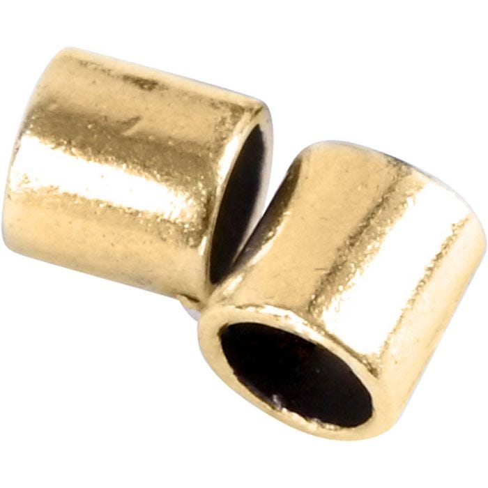 Enderør, str. 2x2 mm, hullstr. 1,4 mm, forgylt, 80 stk./ 1 pk.