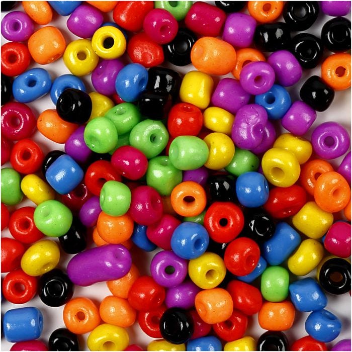 Rocaillesperler, dia. 5 mm, str. 4/0, hullstr. 1,2 mm, blå, 500 g/ 1 pk.
