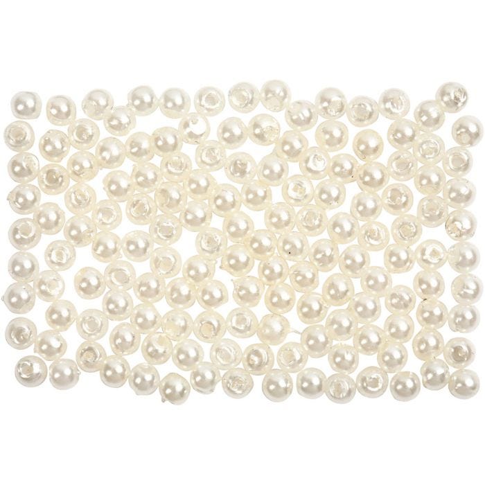 Voksperler, dia. 3 mm, hullstr. 0,7 mm, perlemor, 150 stk./ 1 pk.