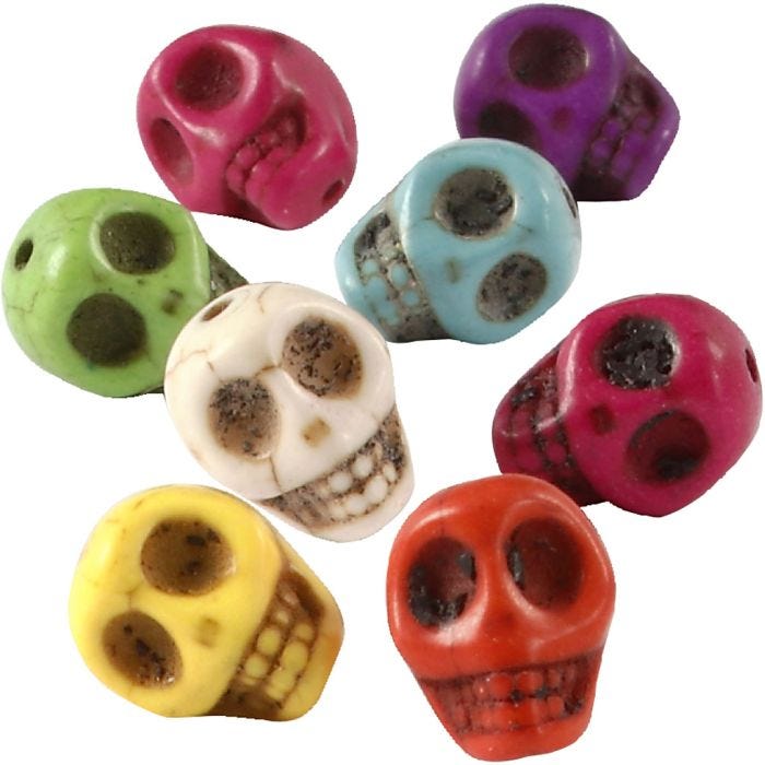 Howlite, dia. 12 mm, hullstr. 1,5 mm, sterke farger, 32 stk./ 1 pk.