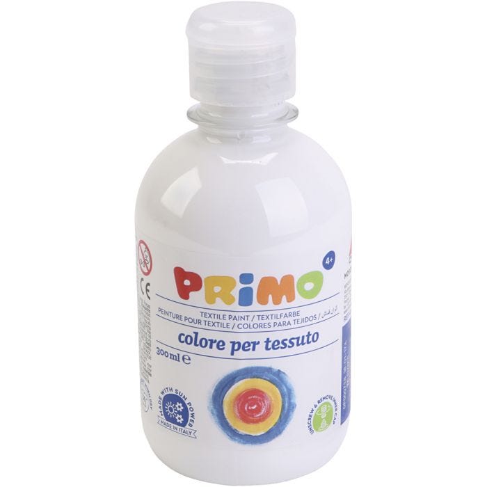 Tekstilmaling, hvit, 300 ml/ 1 fl.