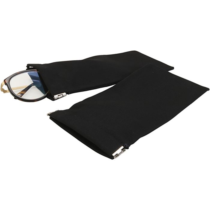 Brilleetuier med smekkbøyle, L: 19 cm, B: 8,5 cm, svart, 20 stk./ 1 pk.