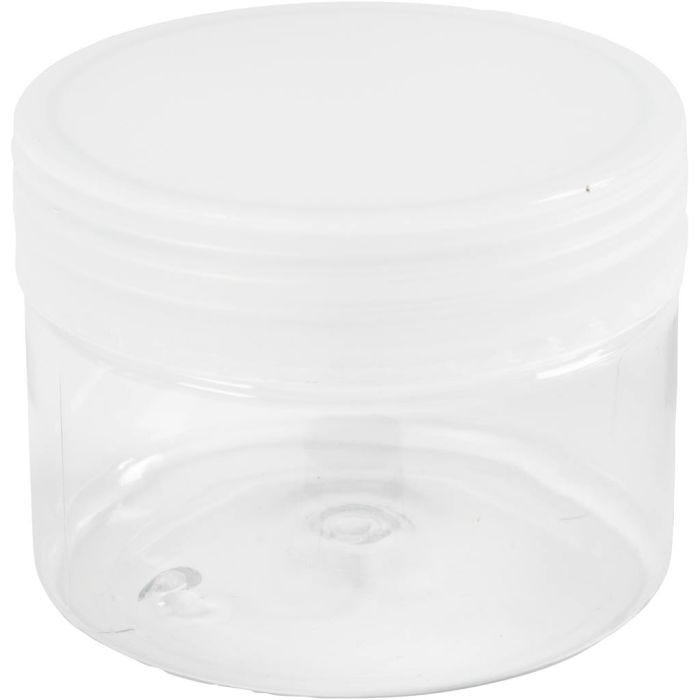 Plastbokser til oppbevaring, H: 5 cm, dia. 6,5 cm, 110 ml, 10 stk./ 1 pk.