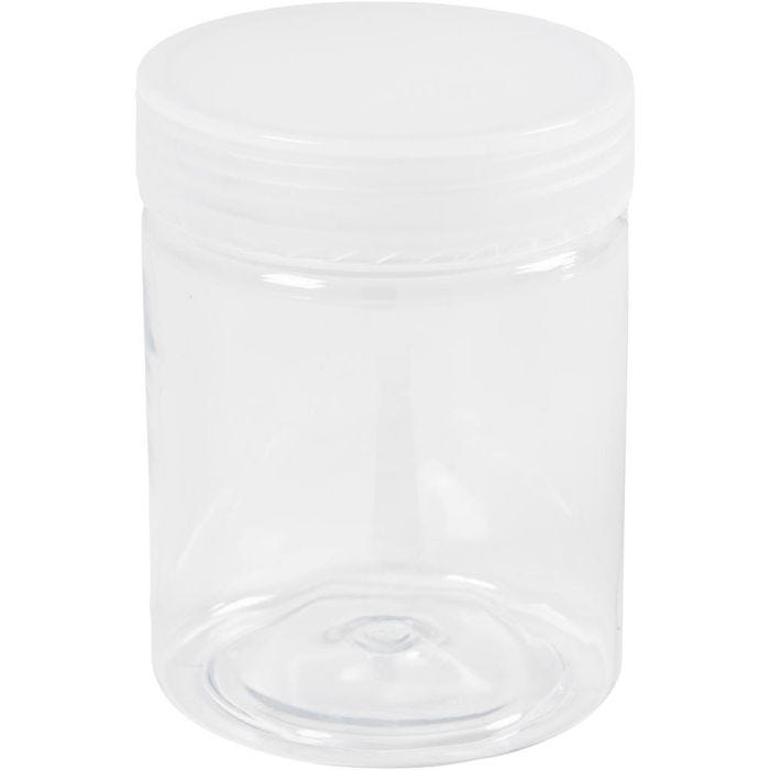 Plastbokser til oppbevaring, H: 9 cm, dia. 6,5 cm, 250 ml, 10 stk./ 1 pk.