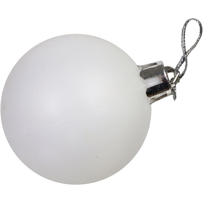 Plastkuler, dia. 5 cm, hvit, 1 pk.