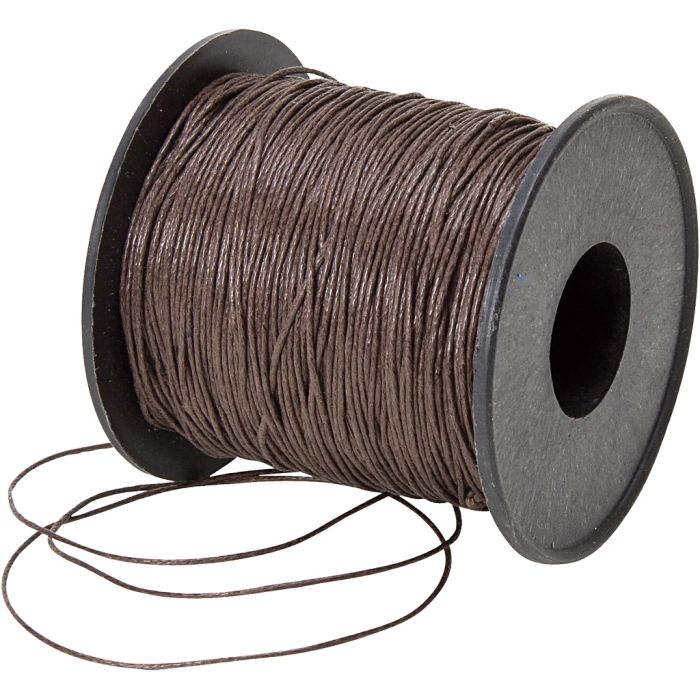 Bomullssnor, dia. 0.8 mm, brun, 100 m/ 1 rl.