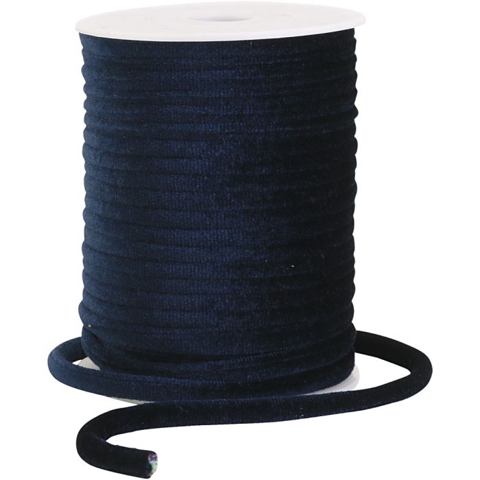 Velursnor, dia. 7 mm, mørk blå, 20 m/ 1 rl.